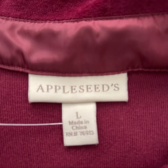 Appleseed’s women’s big velour shirt cherry button down shirt size Large - Picture 3 of 7